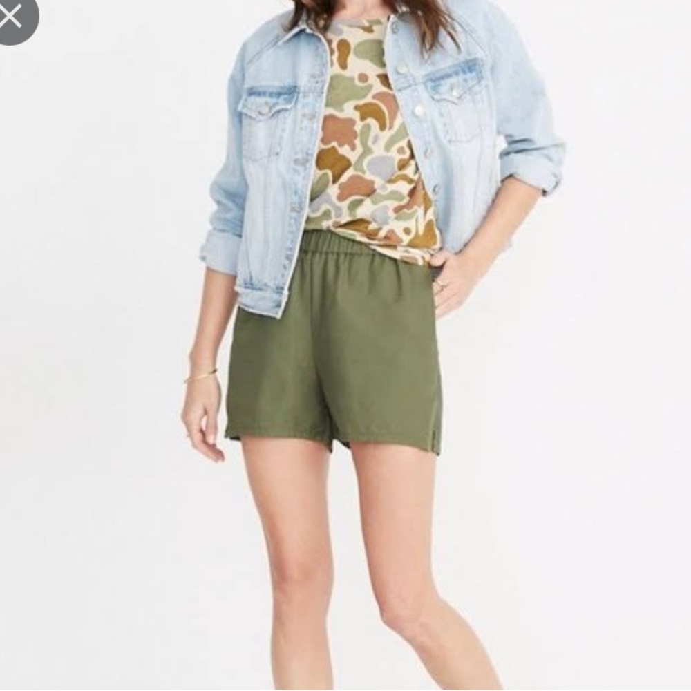 Madewell Pull On Shorts, green Sz Small